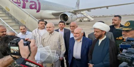  رییس مجلس شورای اسلامی وارد خوزستان شد